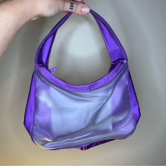 Y2K Purple Plastic Handbag with Opaque Clear Back - Picture 3 of 8